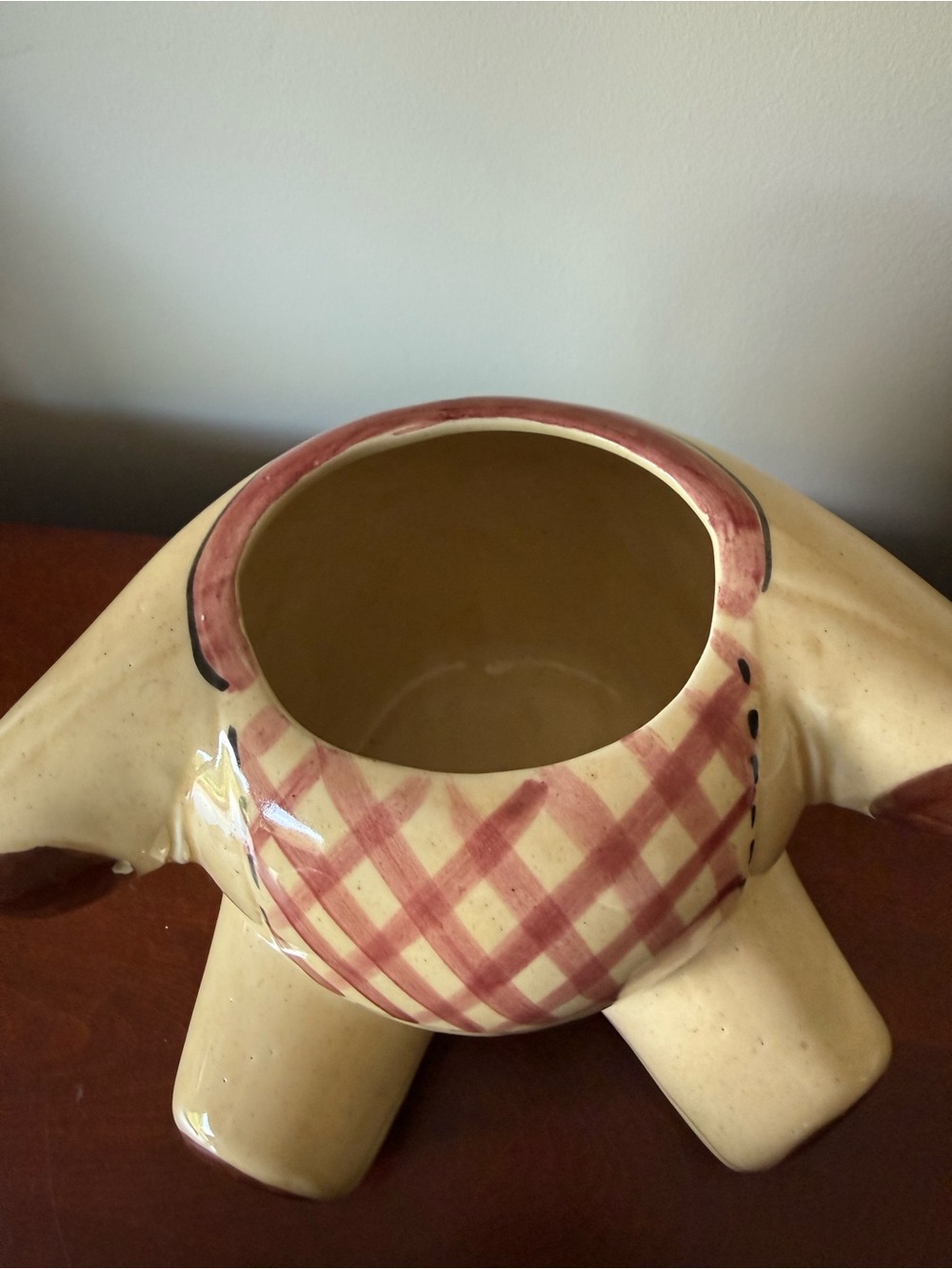 Ceramic Cream and Mauve Bear vintage cookie jar - Picture 3 of 6